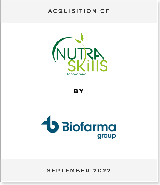 Nutraskill_Biofarma Acquisition of Nutraskills by Biofarma Group