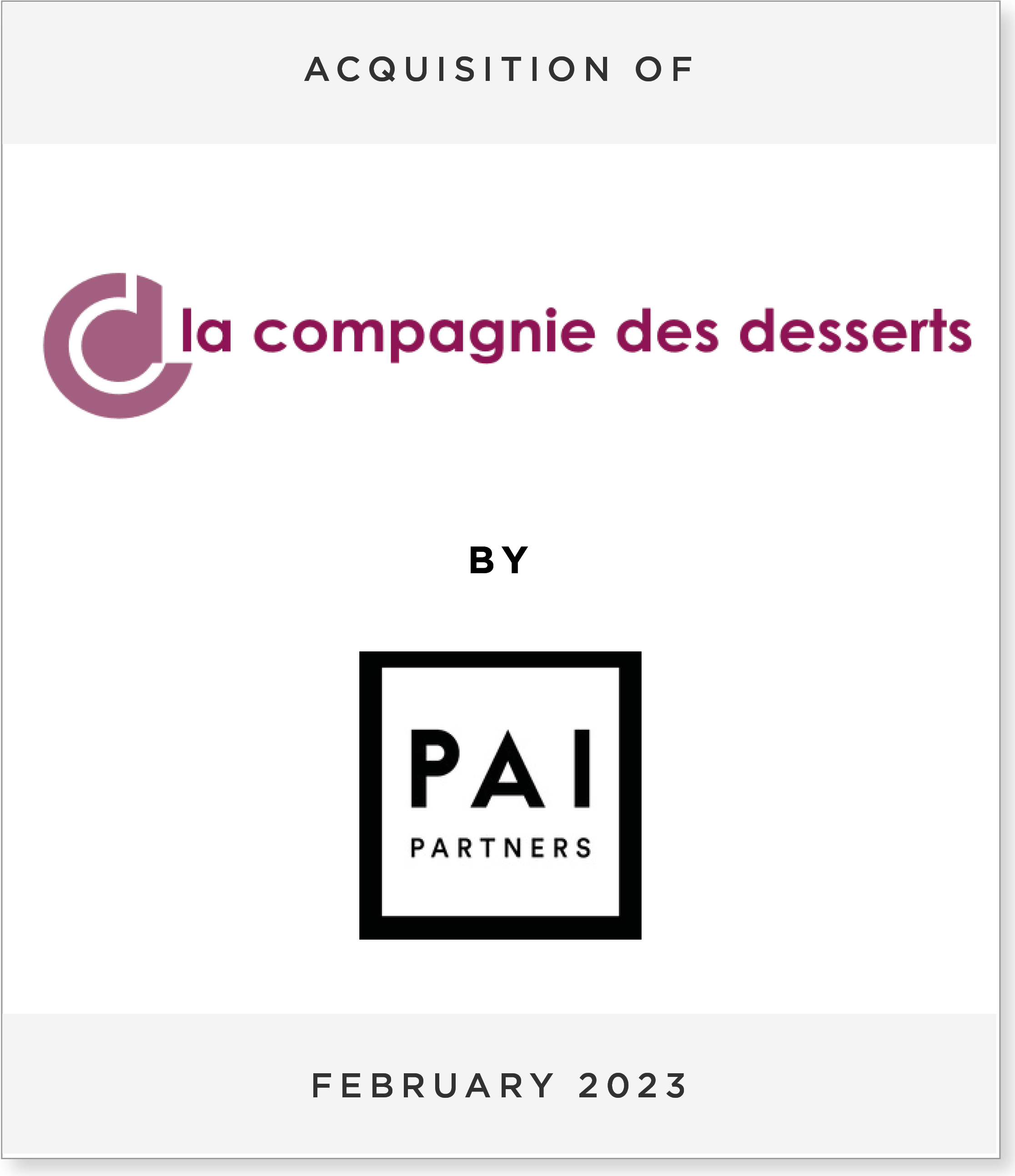 la-Compagnie-des-Desserts-LCDD_PAI Acquisition of La Compagnie des Desserts by PAI